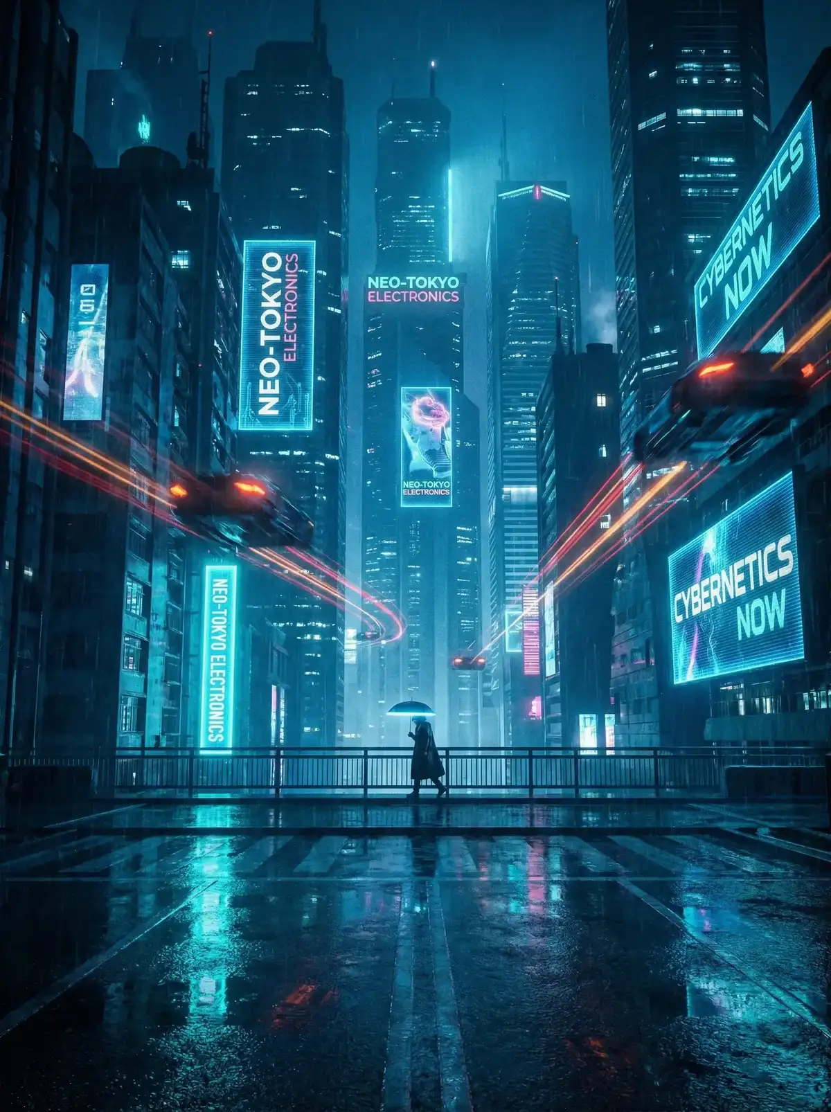 麻豆| - 赛博朋克都市夜景与飞行器